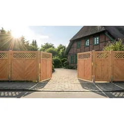 Gartensichtschutz Tür – Gartentür aus naturbelassener Douglasie, glatt gehobelt – Sichtschutzzauntür in 100 x 178,5 cm – robuste Tür für Ihren Garten