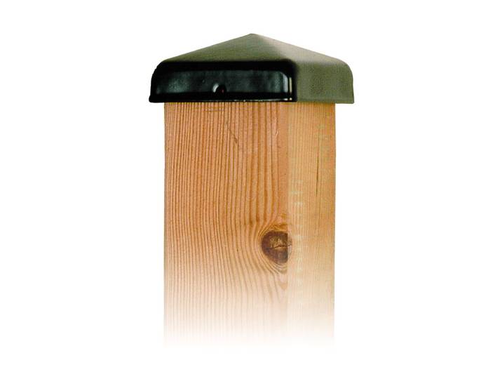 Paalornament paalkap voor tuinpaal zwart 71mm