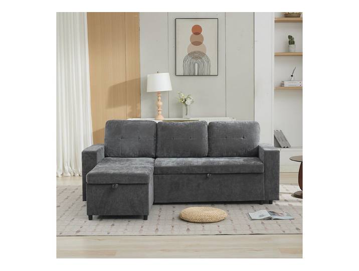 Celya Ecksofa L-Formiges Schlafsofa 202x136x85cm mit Stauraum, Flexible Platzierung durch wechselbare Chaiselongue, Geeignet für Wohnzimmer usw