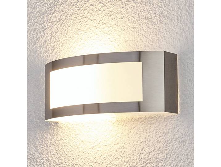 Raja Außenwandleuchte Stainless Steel - Lindby - Balkon - Modern - Edelstahl - Eckig