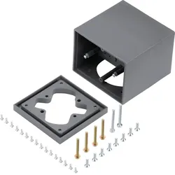 Hager GBZ27011 Gerätebecher Zapfsäule zum Einbau von 2 Geräten aus Polyamid eisengrau
