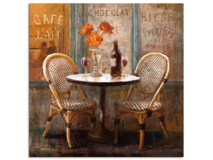 Leinwandbild ARTLAND Triff mich im Cafe I , beige (farbe bild(er): naturfarben), B:30cm H:30cm, Bilder, Leinwandbild, auf Holzrahmen gespannt