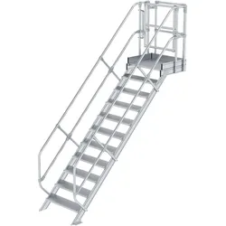 Günzburger, Leiter + Gerüst, Treppen-Modul Aluminium geriffelt 11 Stufen