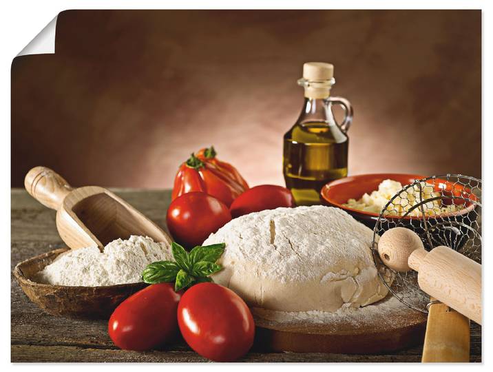 Wandbild ARTLAND Teig für Pizza , beige (farbe bild(er): naturfarben), B:40cm H:30cm, Bilder, Wandbild, als Alubild, Leinwandbild, Poster in verschied. Grössen