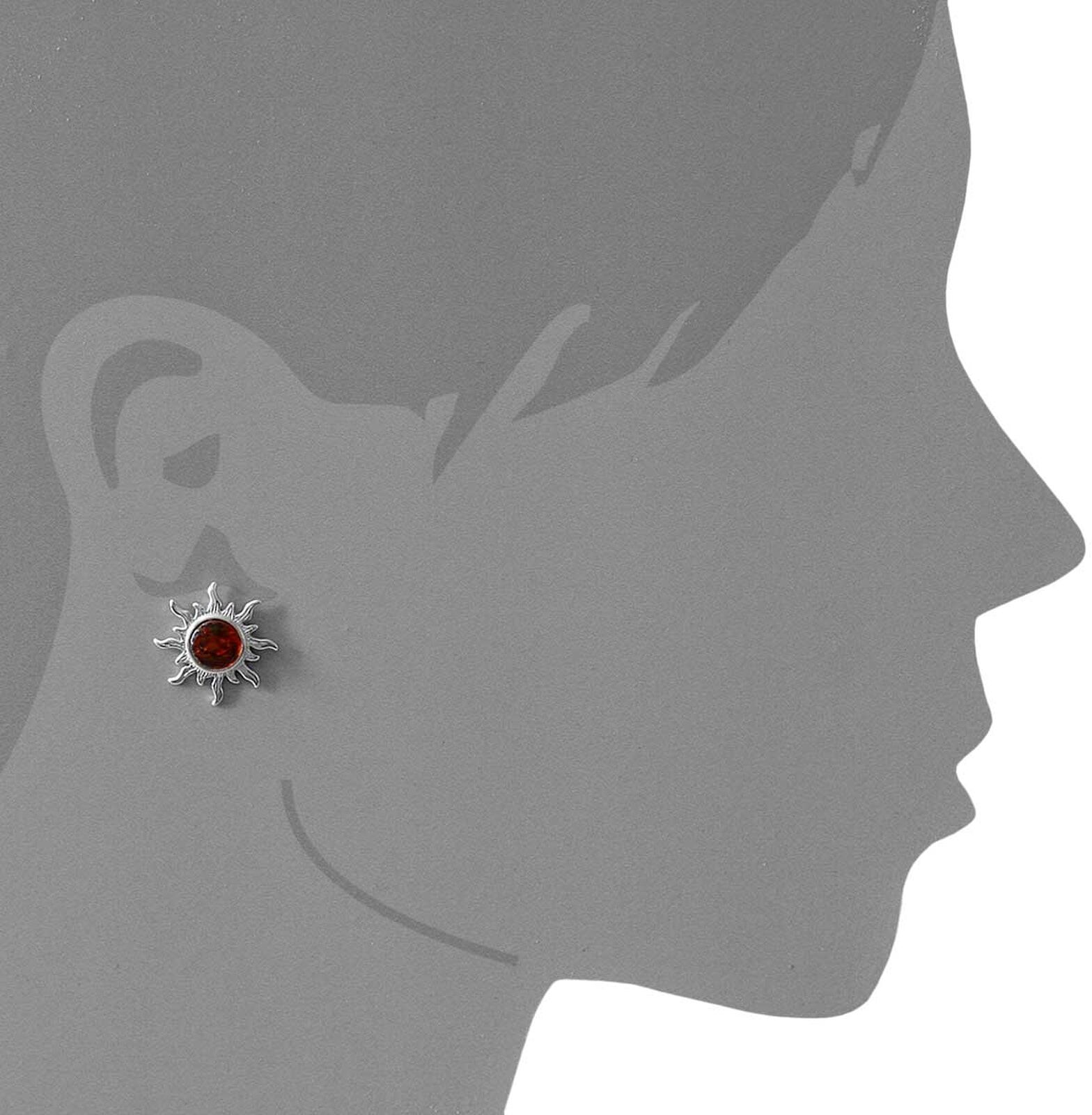 Paar Ohrstecker OSTSEE-SCHMUCK "Ostsee-Schmuck Ohrstecker Sonne 20 mm Ohrstecker Sonne 20 mm", weiß (weiß, neutral), Ohrringe, Damen, 20mm rund, Silber 925 (Sterlingsilber), Paar Ohrstecker