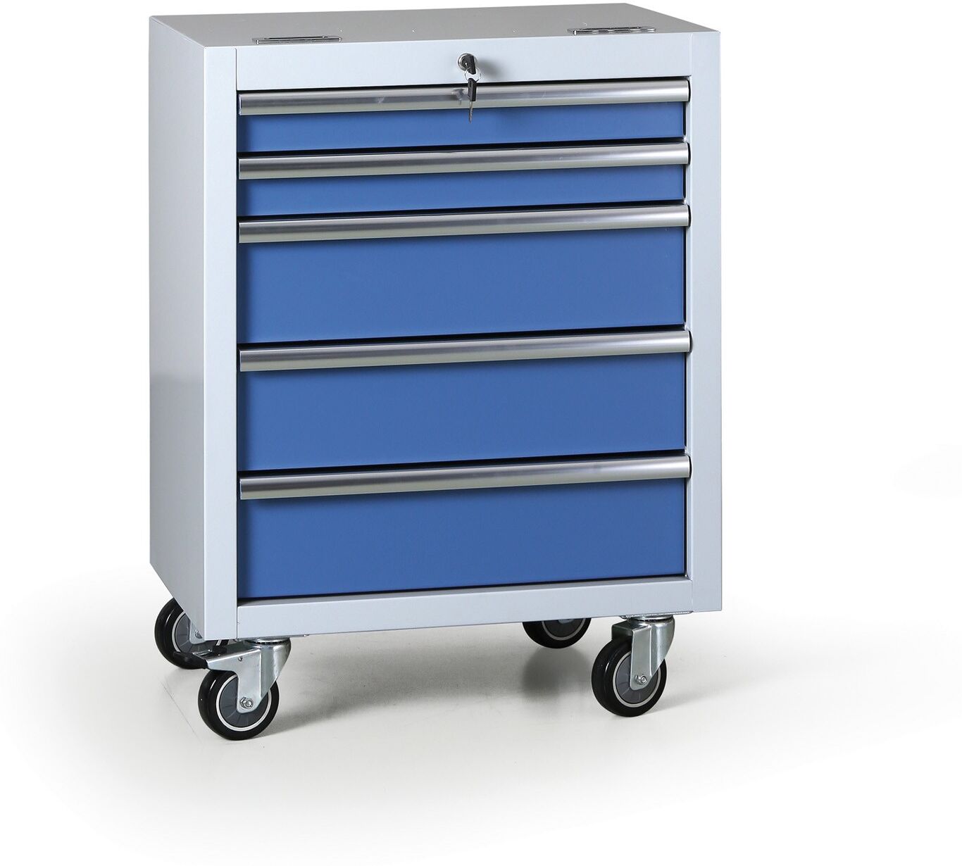 B2B Partner Mobiler Werkstatt-Werkzeugkasten G2, 5 Schubladen, 645 x 460 x 860 mm, blau