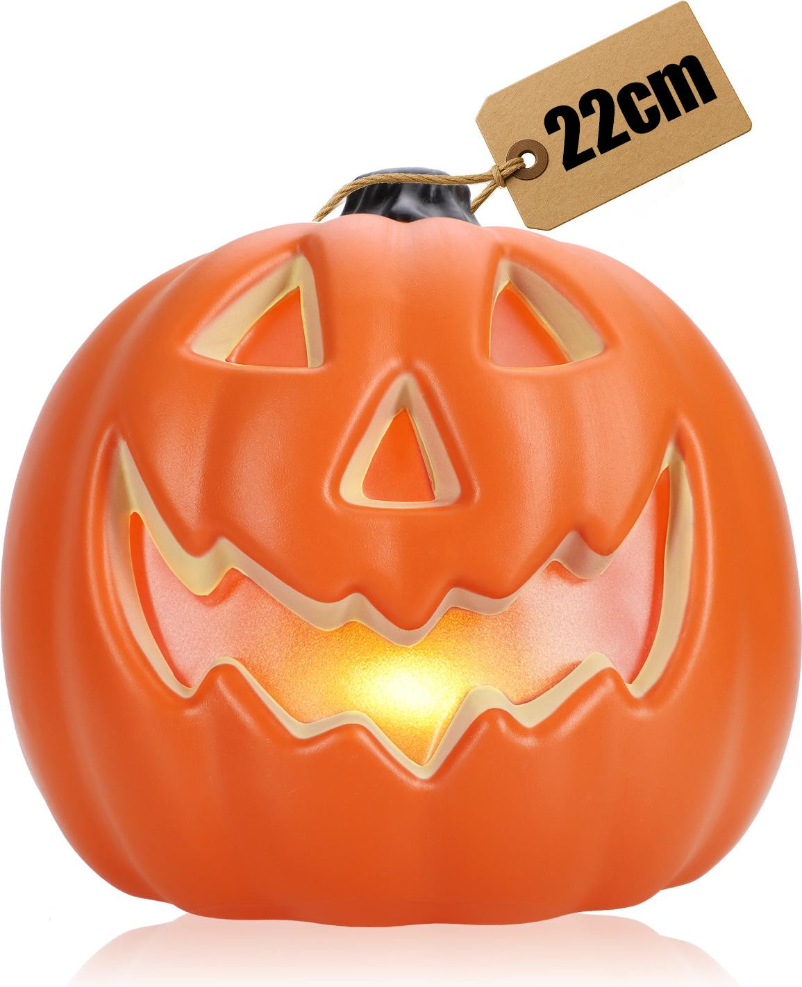 COM-Four XL Halloween pompoen met LED-verlichting en timerfunctie
