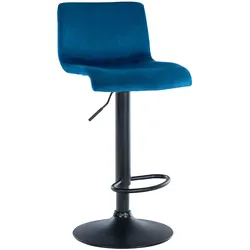CLP Barhocker Hover Samt B   Farbe: blau, Material Gestell: Metall matt schwarz