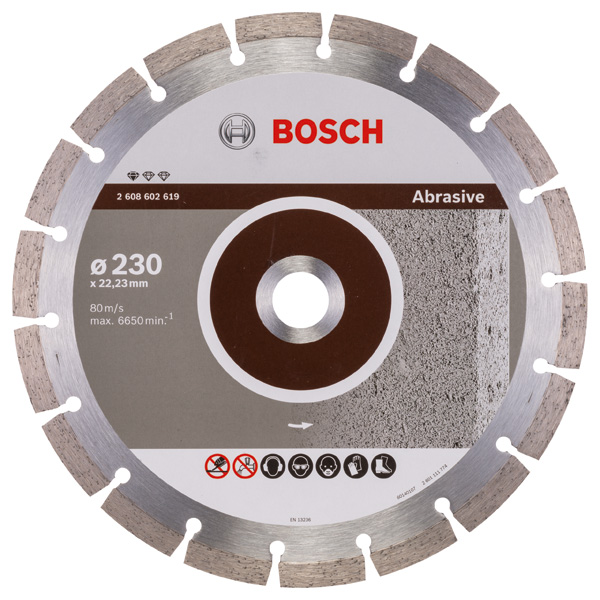 Bosch Diamanttrennscheibe Standard for Abrasive, 230 x 22,23 x 2,3 x 10 mm 2608602619