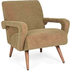 Sessel Berna aus Teddy Stoff, modern gepolstert, braun, gemütlicher 4-Fuß Sessel für Dein Zuhause