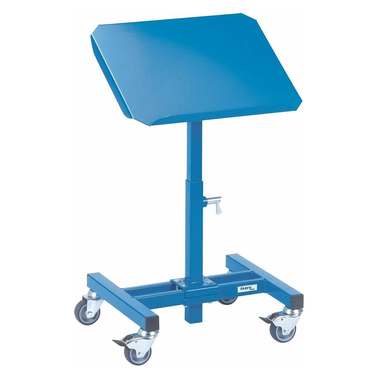 Fetra Materialständer Ladefl.-L510xB410mm verstellbare Höhe 500-775 mm brillantblau, RAL 5007 fahrbar (150 kg) (3280)