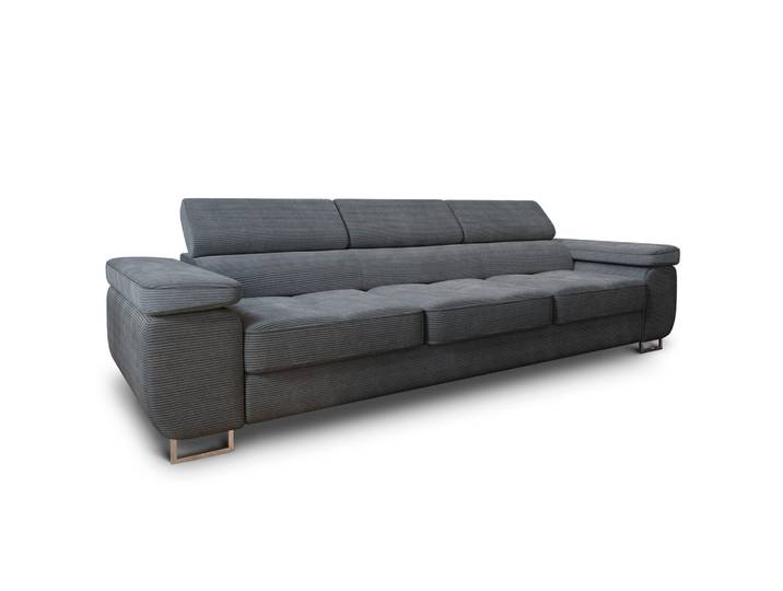 BETTSOFA MOSINE Grau Kordstoff mit Schlaffunktion