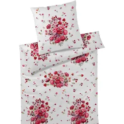 Elegante Comfort-Satin Bettwäsche »Blütenzauber« 2175-1 Bettwäsche 135x200 cm / 80x80 cm