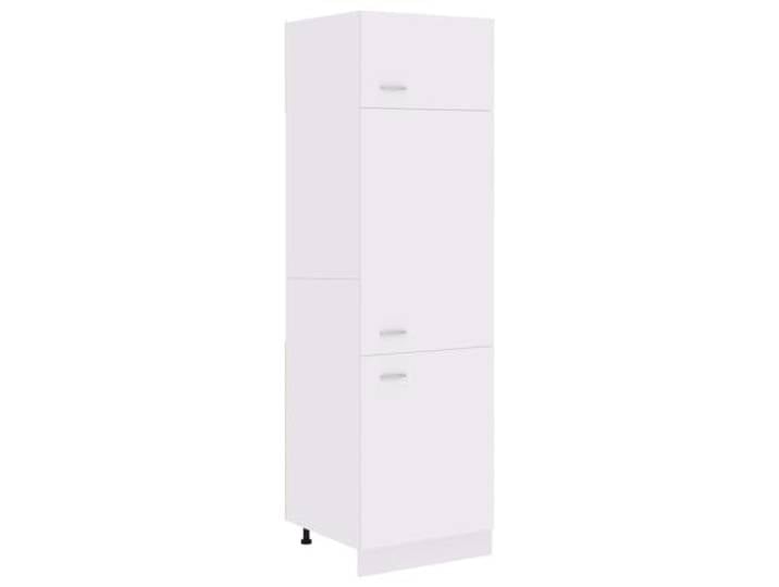vidaXL Kühlumbauschrank Lyon Weiß 60x57x207 cm Holzwerkstoff, Gastronomieschrank, Gastro Möbel, Küchenmöbel, Aufbewahrungsschrank
