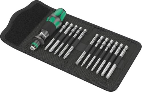 Wera Bicycle Set 2 (schwarz/grün, 13-teilig, in robuster Falttasche)