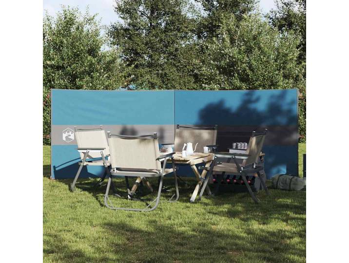 vidaXL Camping-Windschutz Blau 344x120 cm Wasserdicht