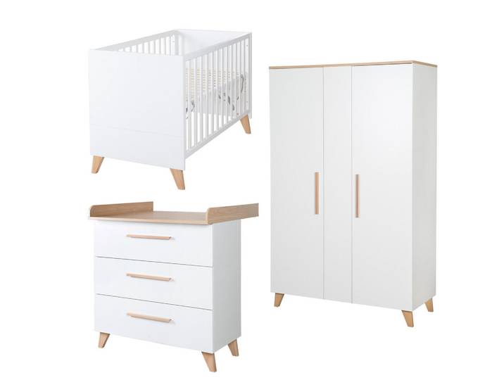 Roba Babyzimmer Leon 3-teilig II, Weiß, Holz, 1x1x1 cm, Baby- und Kindermöbel, Babyzimmer