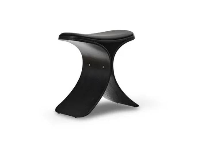 Gejst Luno Hocker 48x28x72 cm Schwarze Eiche-schwarzes Leder
