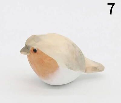 Inspire Select Handmade Wooden Bird Figurine Nordic Style Hand Carved Basswood Bird Decor Gift 7