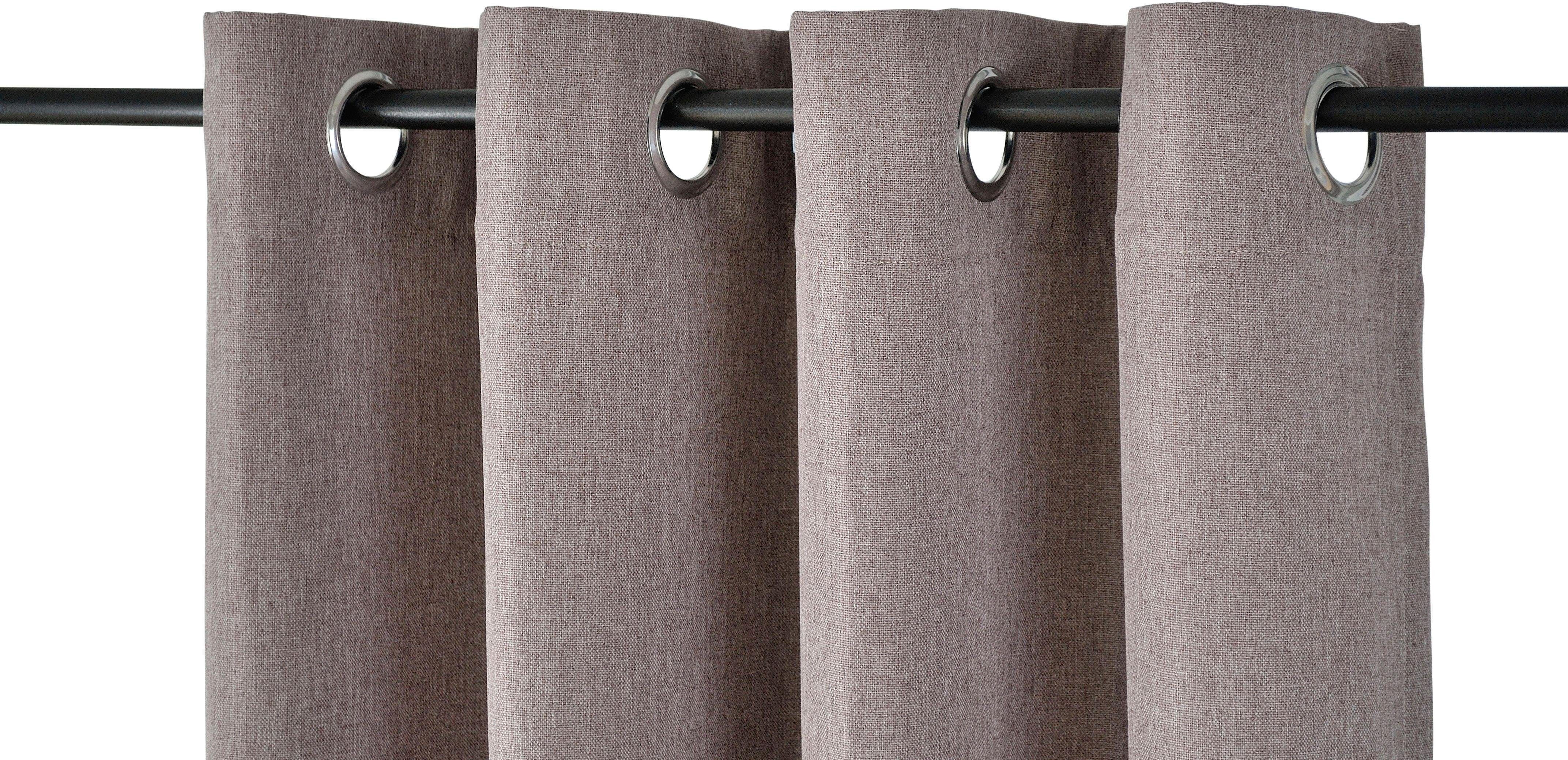 Vorhang KUTTI "Dimout, 1 Stück, Ösen, verdunkelnd, isolierend" Gr. 2, braun, B:140cm H:145cm, Polyester, Gardinen, Vorhang, Verdunkelung, Thermo, isolierend, einfarbig braun 145cm, Ösen, 140cm