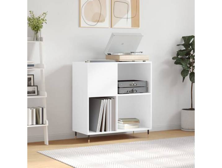 SALE 2026  Armoire multimédia Blanc - Armoire à disques blanc 84 5x38x89cm - bois d'ingénierie PRO971514578