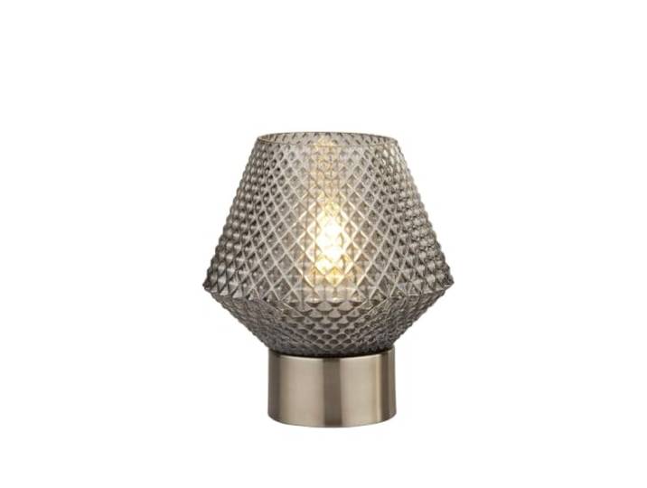Moderne Abatjour Avia Glas Chrom Stahl Smoke 1 Licht E27