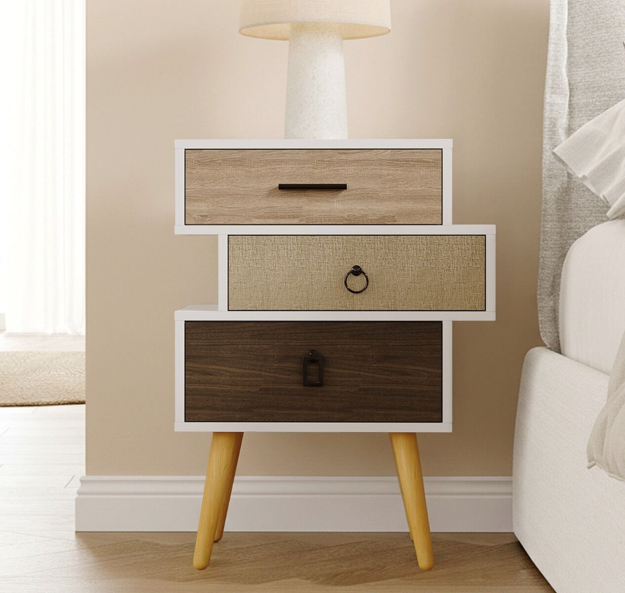 MB Muebles Bonitos Mesa de cabeceira Letícia 3C