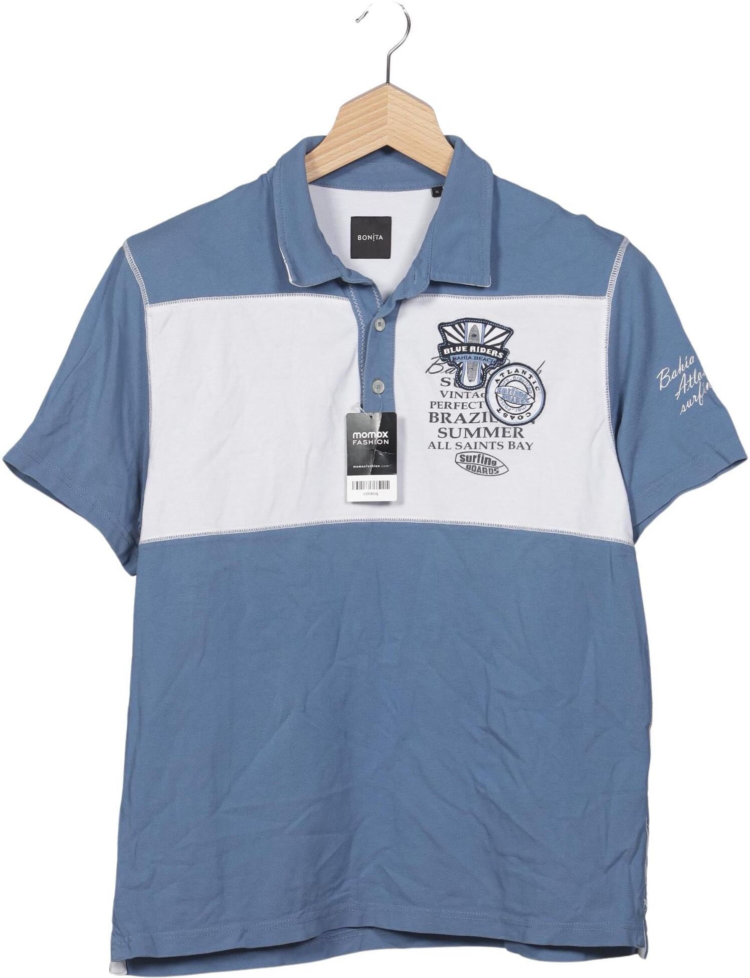 Bonita men Herren Poloshirt, Hellblau, Gr. XL, Baumwolle - Second Hand