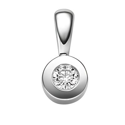 Kettenanhänger ADELIA´S "Anhänger 585 Weißgold ( 14K ) mit 1 Brillant ( 0,1 ct )", silber, Schmuckanhänger, Damen, 0,1 VVS = sehr sehr kleine Einschlüsse, Gold, Kettenanhänger, Goldanhänger