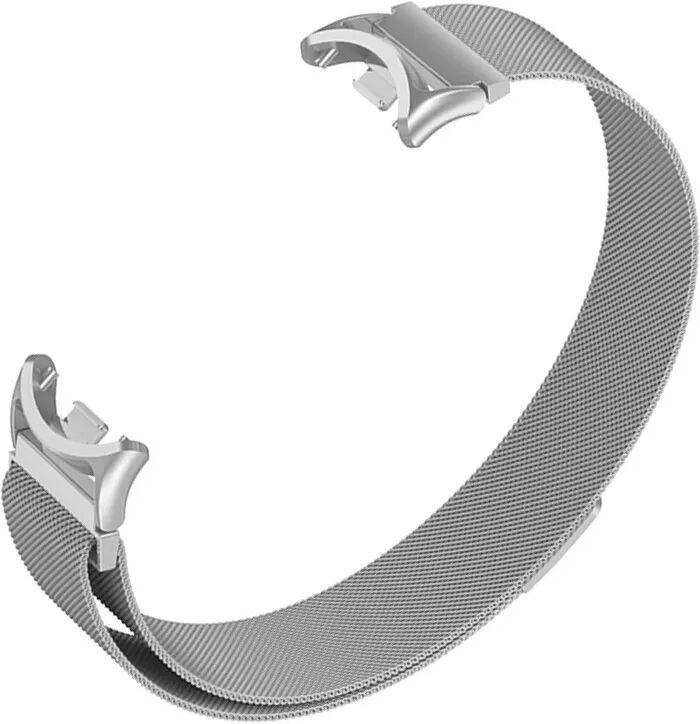 INF Metallarmband kompatibel mit Xiaomi Band 8/9/10 - Magnetverschluss mit Federsteg Silber