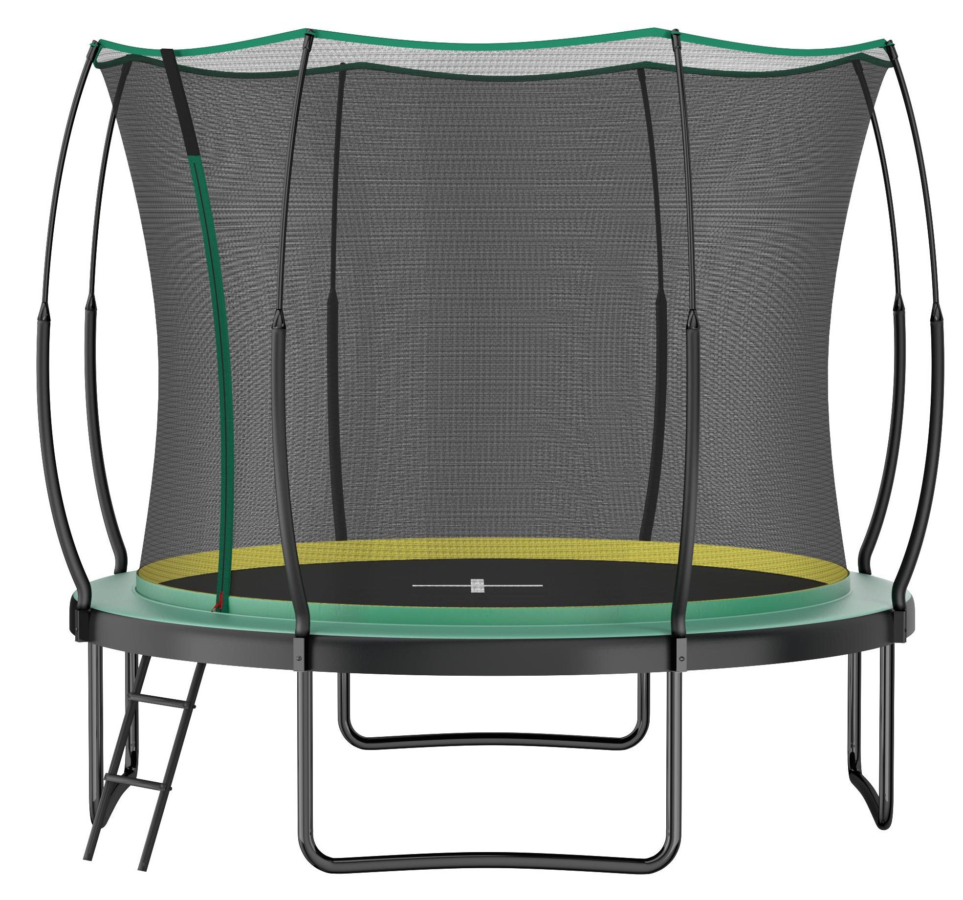 Federloses Nahtloses Sicherheitstrampolin, 305 cm Garten-Trampolin mit Sicherheitsnetz