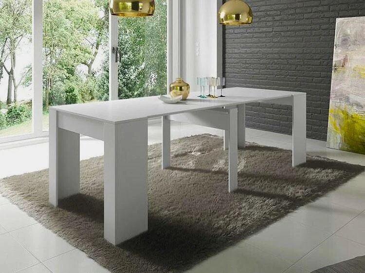 garneroarredamenti Tavolo consolle allungabile 51/237cm bianco lucido Atalanta