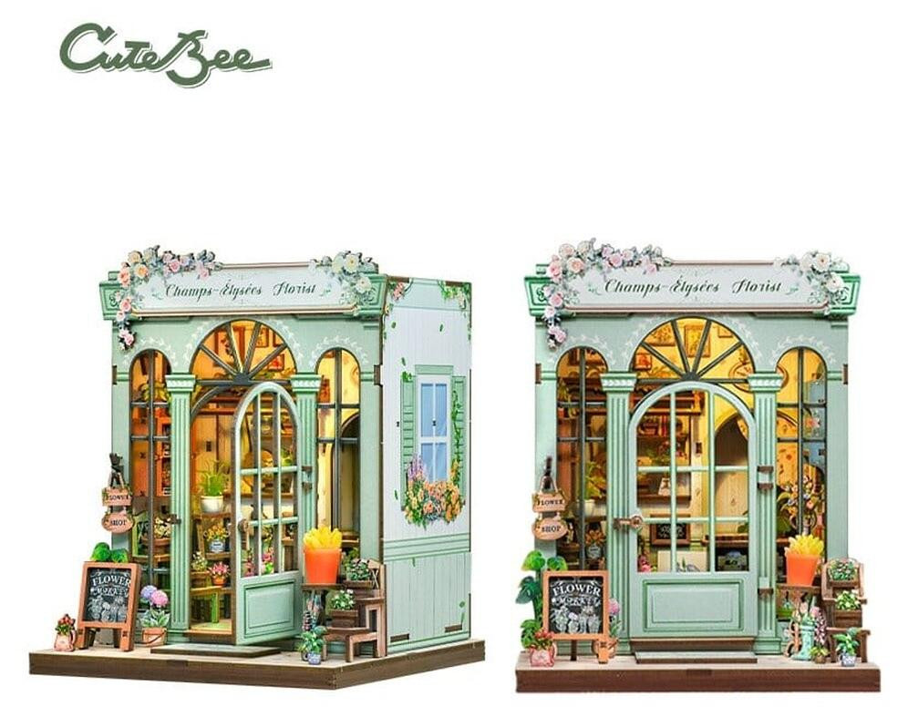 Cutebee DIY Miniature Huis Kit Champs-Élysées Florist met LED