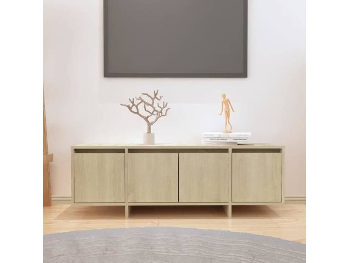 BEST-HOME HIFI Stand Table TV Meuble TV Chêne sonoma 120x30x40 5 cm Aggloméré -{4525}