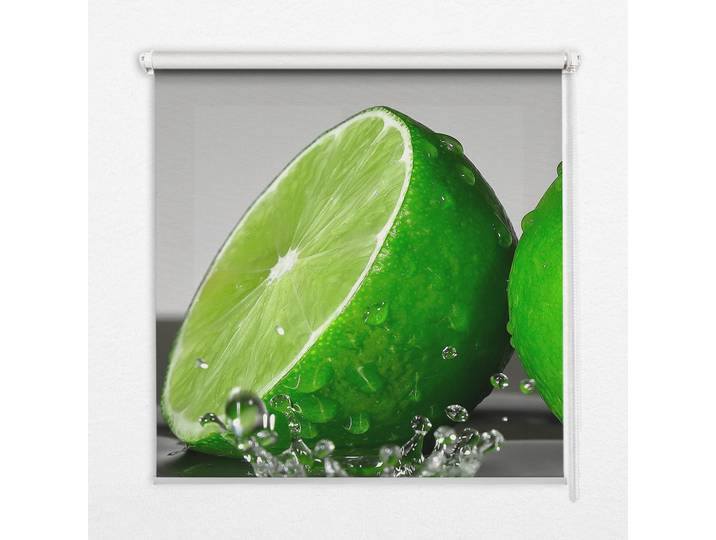 Tulup Innenrollo - Fensterrollo - Rollo - 120x140 cm - Limetten im Wasser, Grün, Kunststoff, Rechteckig, 120x140x0.5 cm, Heimtextilien, Vorhänge, Rollos