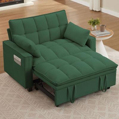 Jarenie "48.03"" Pin Striped Fabric 3 in 1 Convertible Sleeper Sofa Bed"