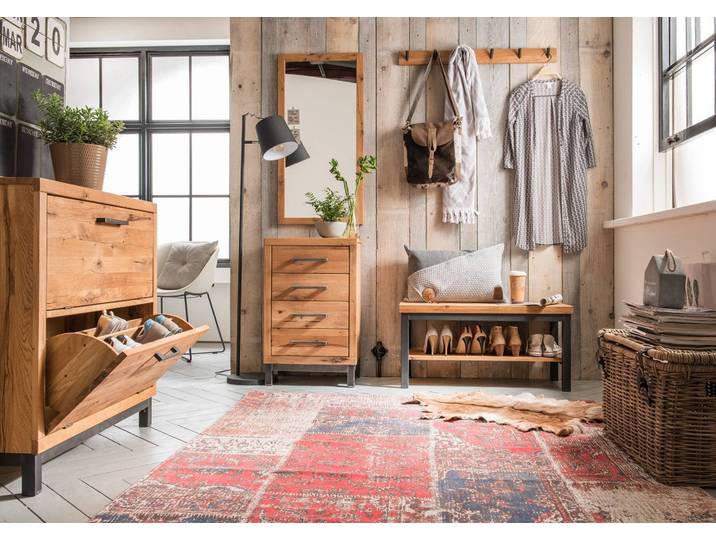Garderobe Brest in Wildeiche oder Kernbuche – Montierte Lieferung – 3%-Vorkasse-Rabatt