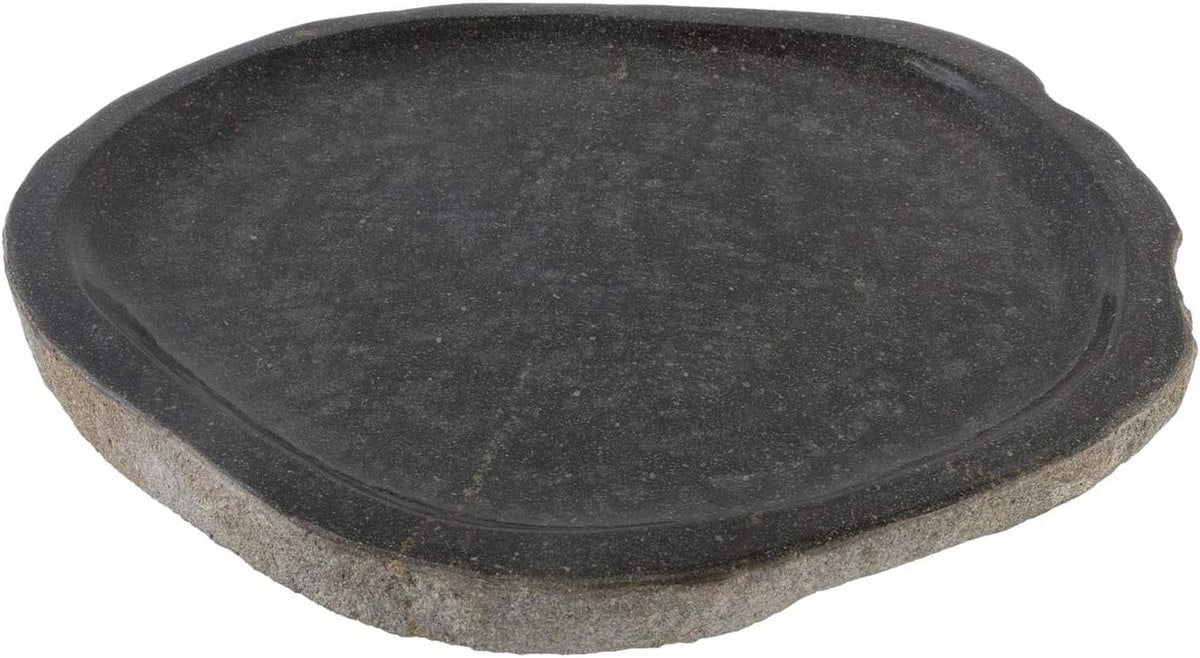 Ronde Natuurstenen Schaal Grijs 30cm - Decoratieve Badkamer Accessoire