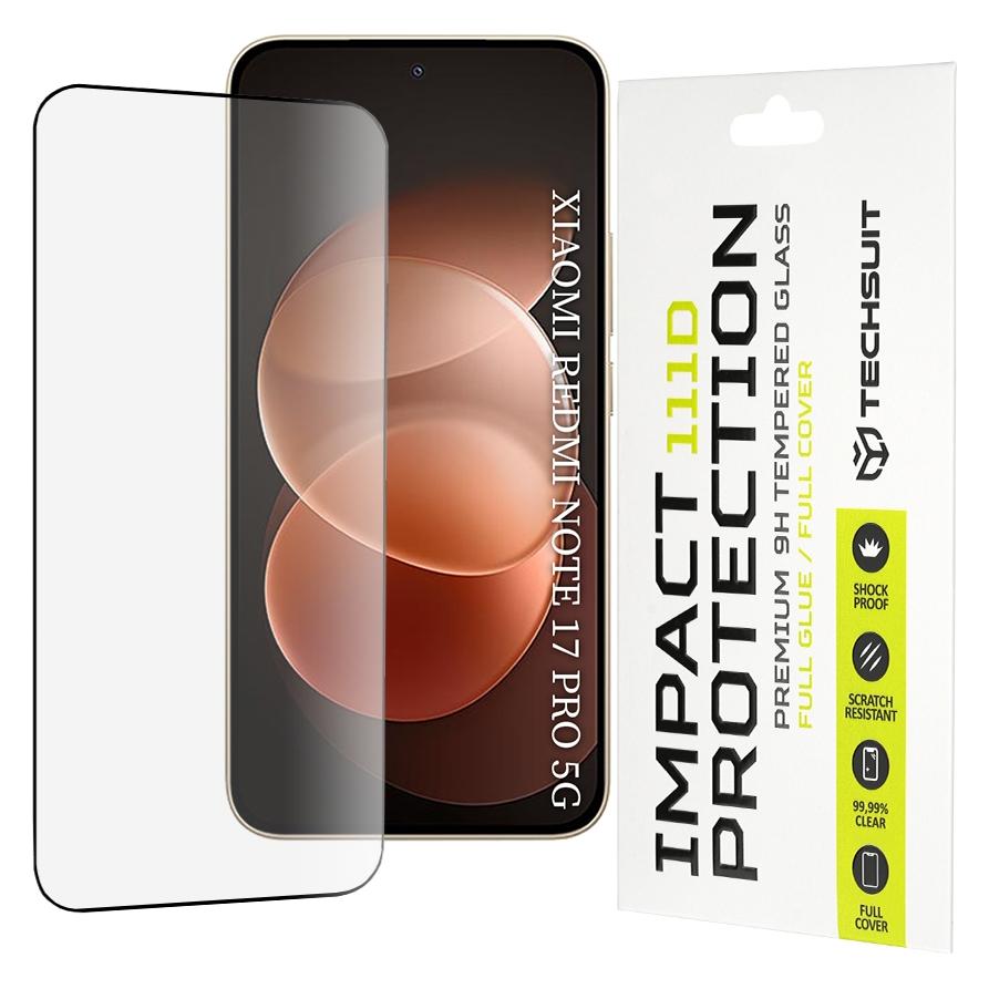Techsuit - 111D Vollabdeckung / Vollklebeglas - Xiaomi Redmi Note 17 Pro - Schwarz (Xiaomi Redmi Note 17 Pro Max) (76240324)
