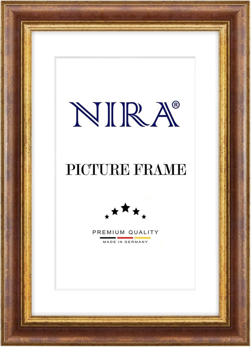 Massief Houten Fotolijst Rood Goud met Antireflecterend Glas