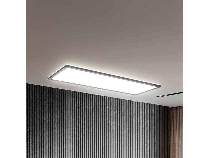 B.K. Licht LED Panel Slim, dimmbar, schwarz, für Arbeitszimmer / Büro, Kunststoff, LED Panel