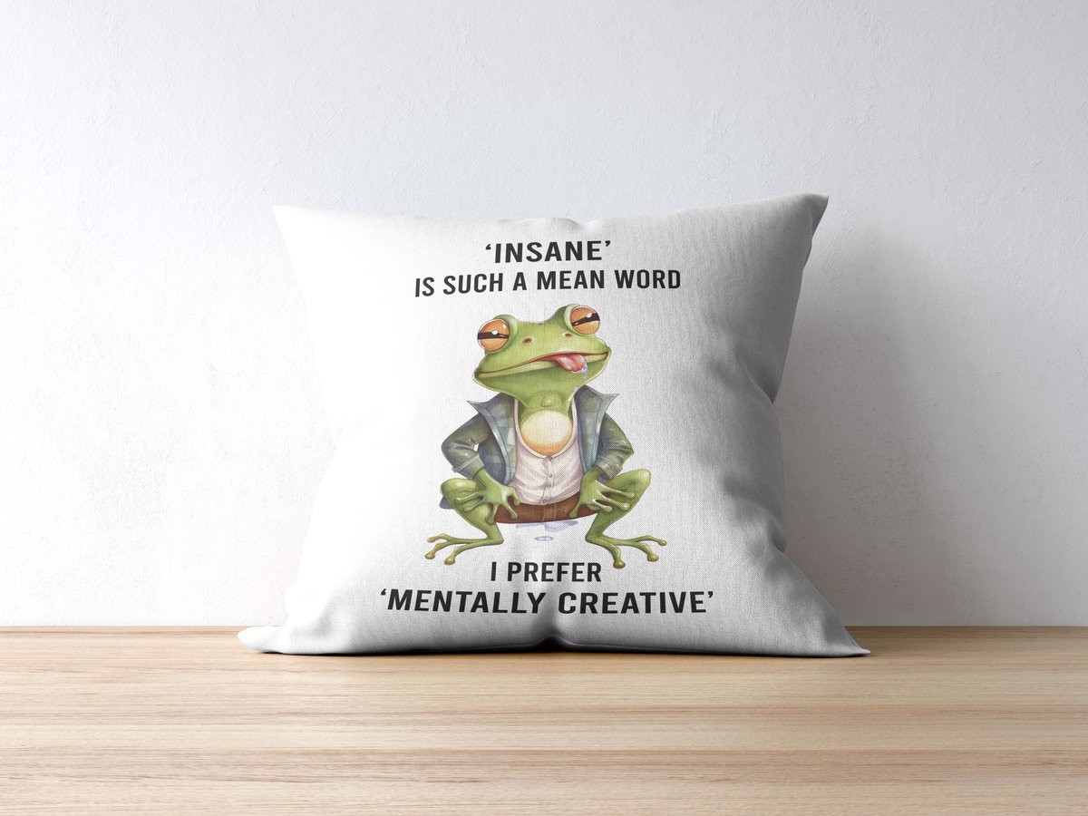 Grappig Kikker Mentaal Creatief Spreuk Sierkussen - Humoristisch Woondecoratie Kussen Cadeau