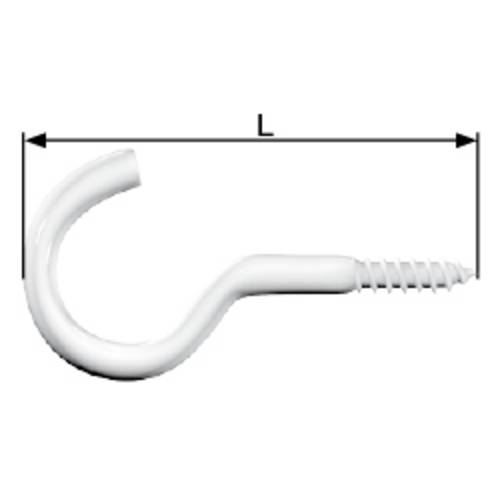 dörner + helmer 4811504 Schraubhaken verzinkt weiß 65mm 40St.