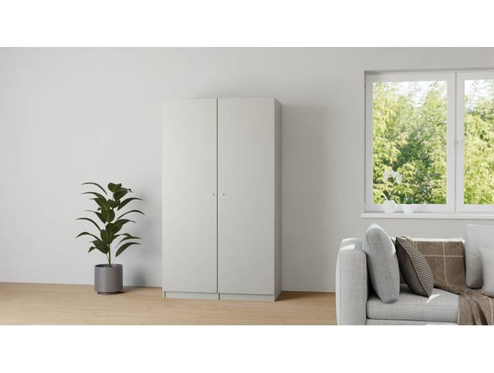 Armoire de ménage sobre sur mesure Mélaminé premium Gris
