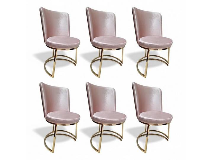 JVmoebel Esszimmerstuhl Rosa Holzstuhl für modernes Wohnen im Essbereich (6 St), Made in Europa
