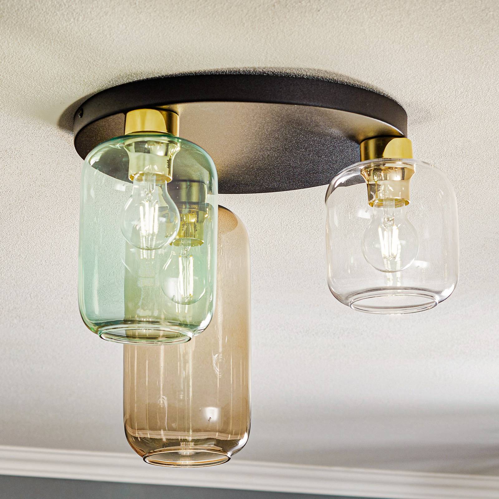 Ceiling Light Marco Green TK Lighting, dimmable, Clear / transparent, Living / Dining Room, Glass, Modern, Ceiling Light
