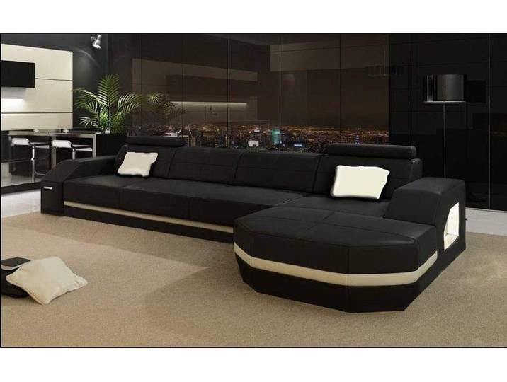 JVmoebel Ecksofa Design Ledersofa in modernem Stil mit großzügiger Sitzfläche, 1 Teile, Made in Europa