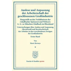 Bernays:Auslese und Anpassung der Arbei, Fachbücher von Marie Bernays