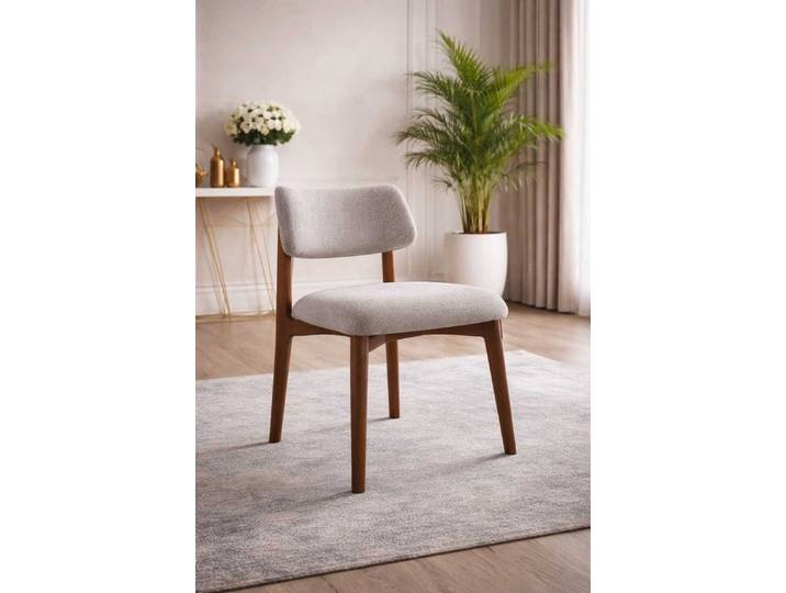 Xlmoebel Esszimmerstuhl Eleganter grauer Polsterstuhl mit robustem Holzgestell (1 St), Made in Europa