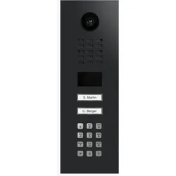 DoorBird D2102KV IP Video Türsprechanlage Graphitschwarz (Polar Raven), pulverbeschichtet, seidenmatt